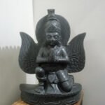 1 Foot Handcrafted Garuda Granite Stone Statue