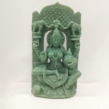 10 Inch Handcrafted Maa Laxmi Limestone Statue