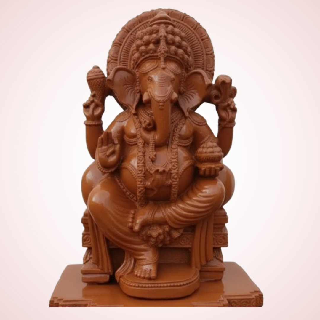 42 Lord Ganesh Khandalite Stone Decorative Statue