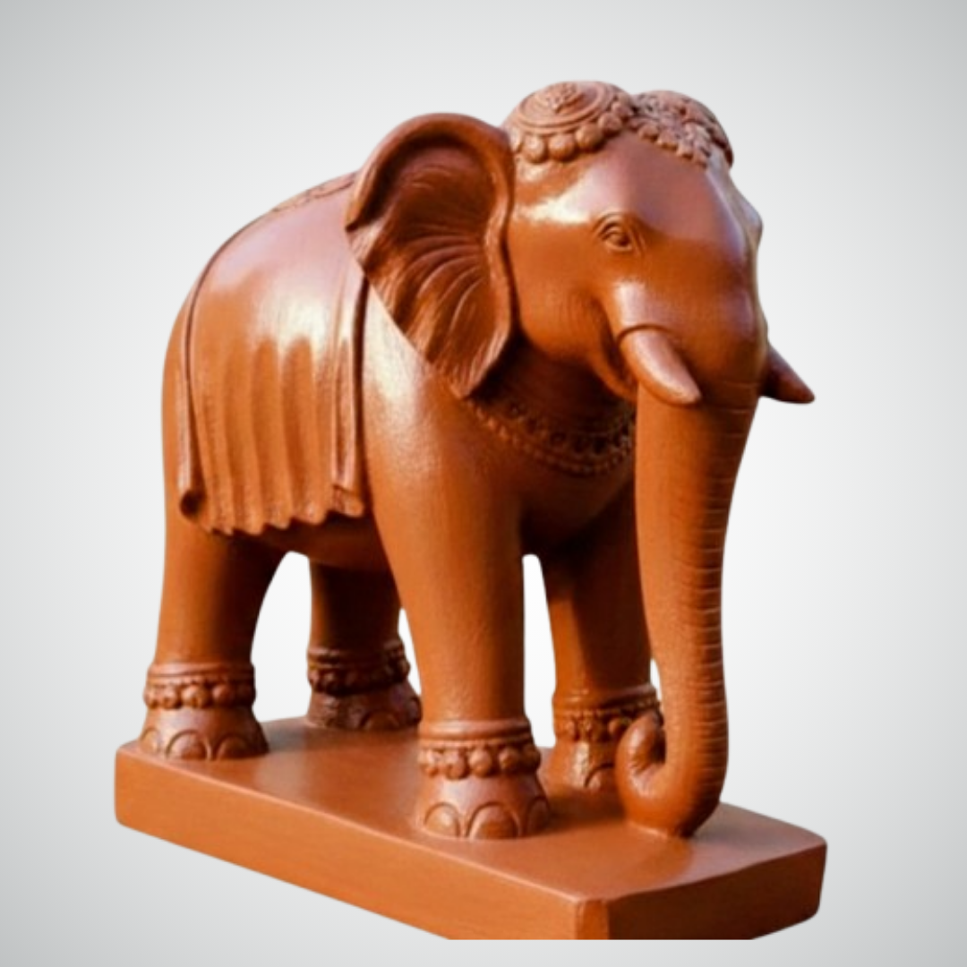 30 Inch Handcrafted Elephant Sandstone Statue