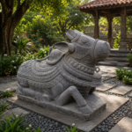 3 Feet Lord Nandi Black Granite Stone Statue