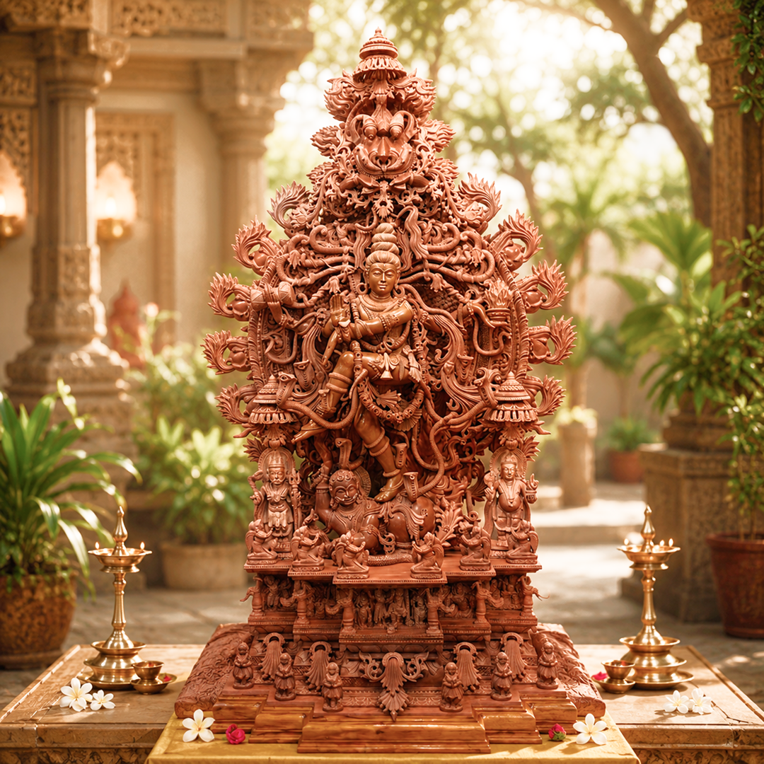 2 Feet Nataraja Statue in Pink Limestone