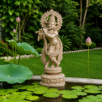 24 Inch Hand-Carved Wooden Lord Krishna Statue