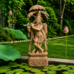 24 Inch Hand-Carved Wooden Lord Krishna Statue