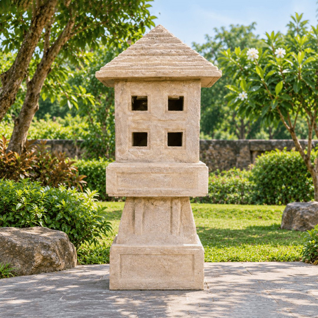 18 Inch Handcrafted Sandstone Light Stand Pillar