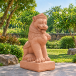 7 FT Traditional Stone Temple Lion Statue