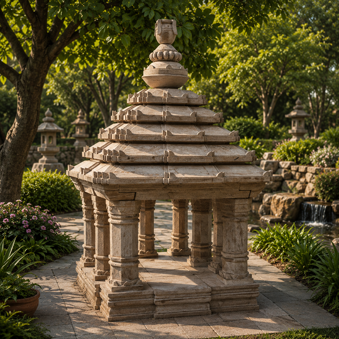 5 Feet Handcrafted Sandstone Temple Model