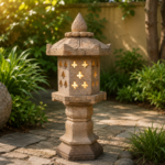 24 Inches Sandstone Light Stand Pillar