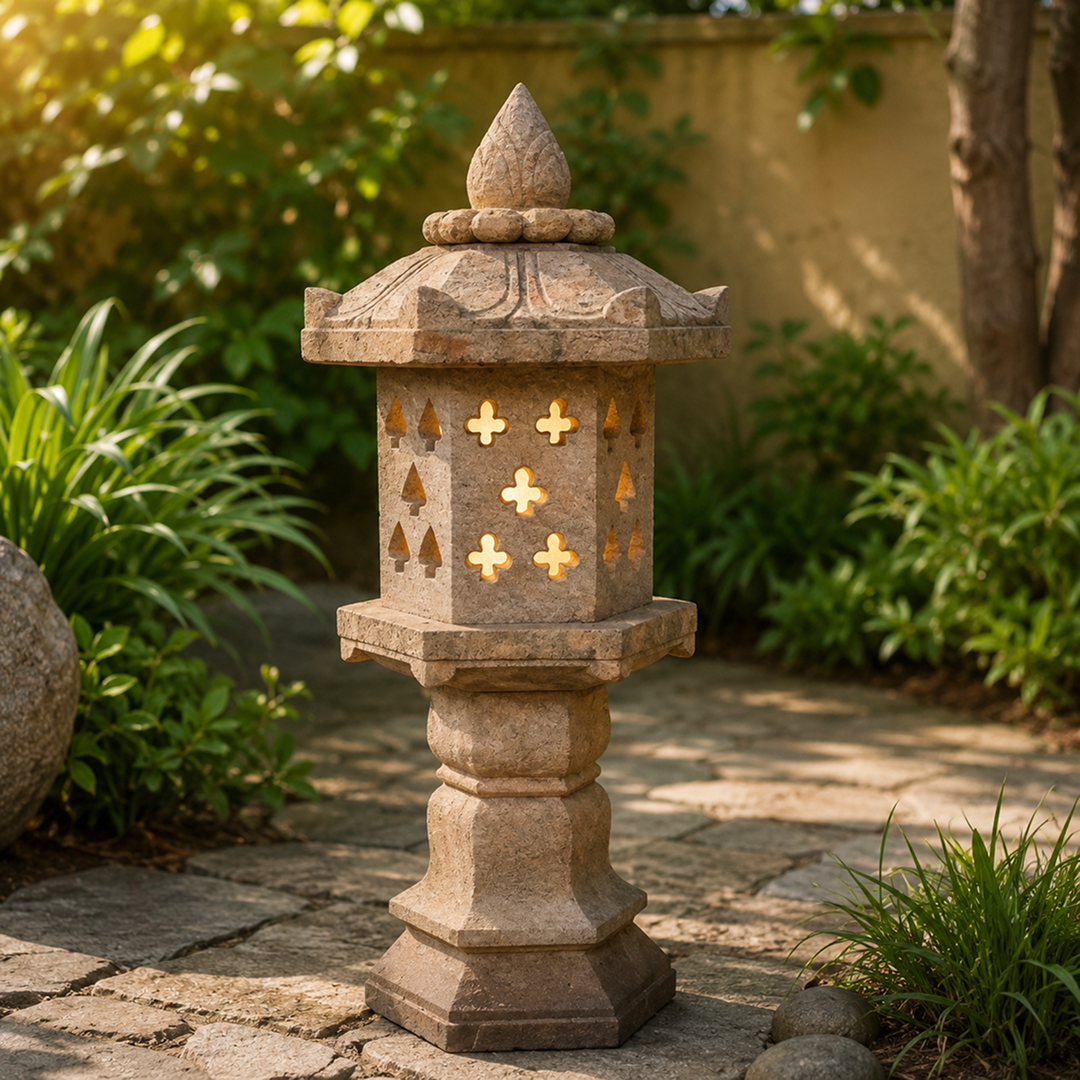 24 Inches Sandstone Light Stand Pillar