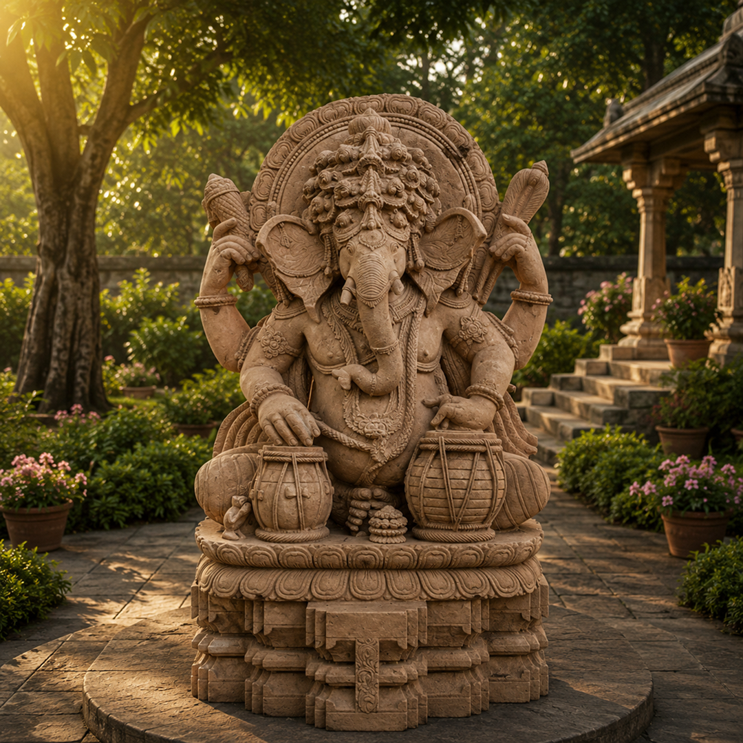 42 Inch Handcrafted Lord Ganesha Sandstone Statue
