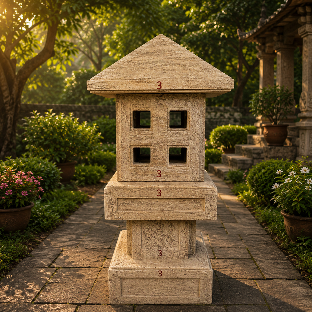 2 Feet Handcrafted Sandstone Light Stand Pillar