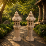 30 Inch Handcrafted Sandstone Light Stand Pillar