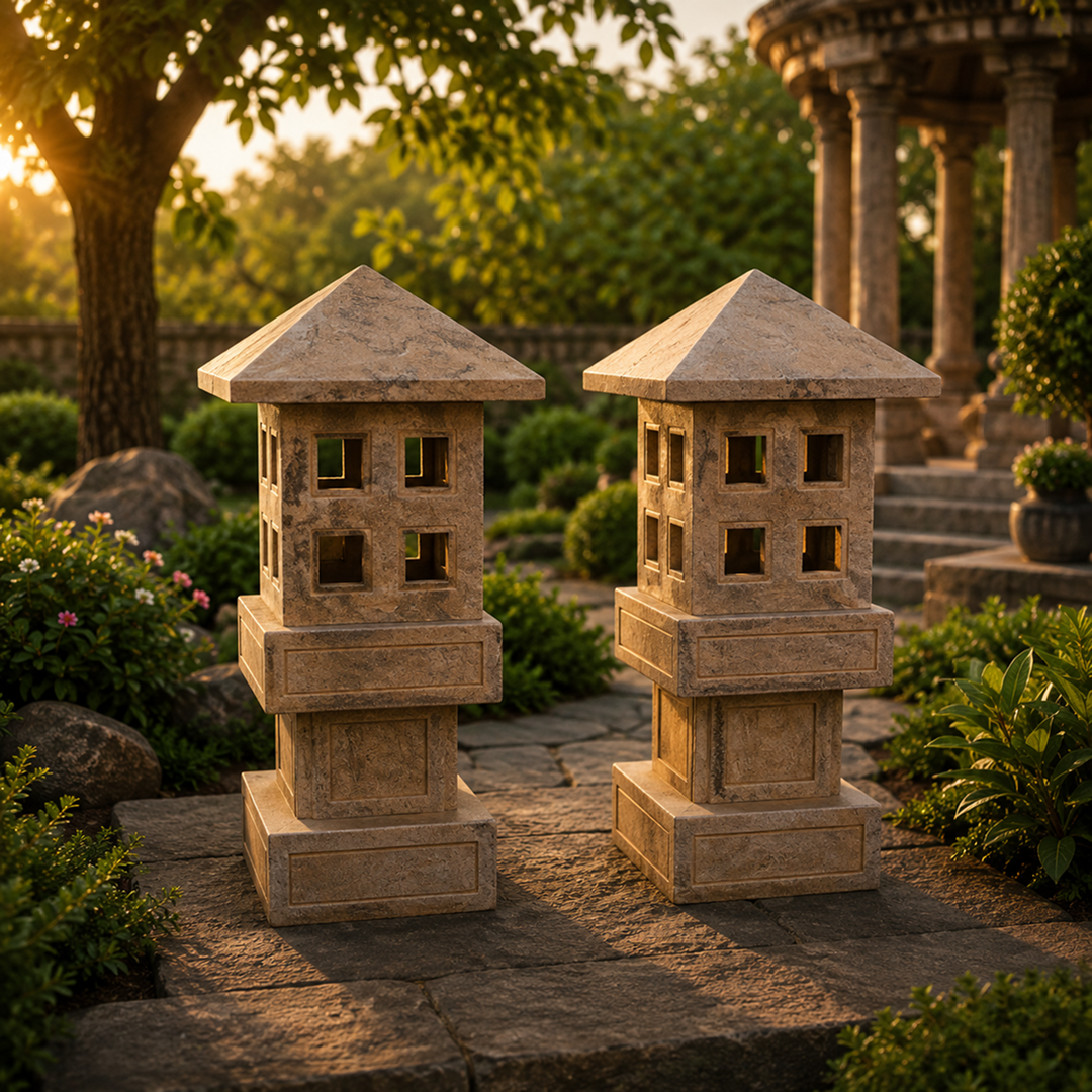 18 InchHandcrafted Sandstone Light Stand Pillar