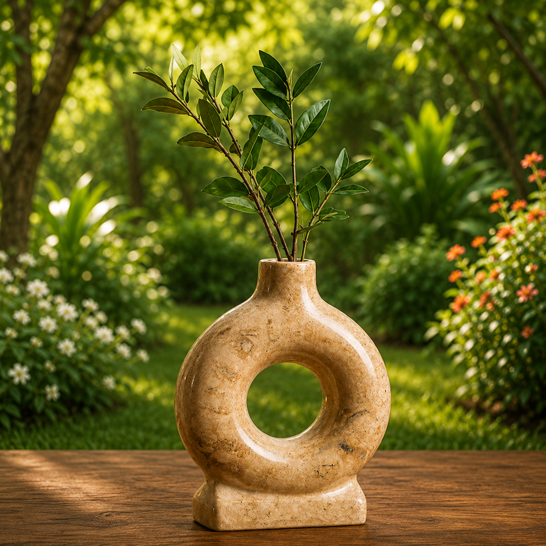 12 Inch Khandalite Stone Decorative Vase Showpiece