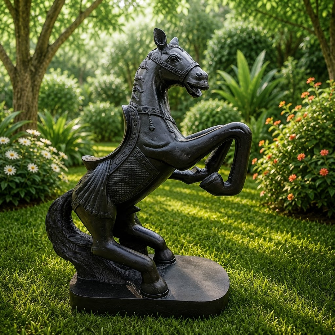 34 Inches Handcrafted Decorated Horse Statue