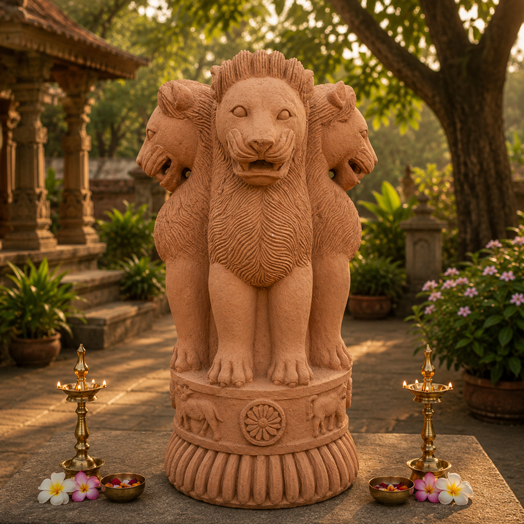 3 FEET Lion Capital Ashoka Stambh Statue